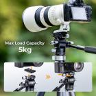 Hydraulipää CNC-tekniikalla (painevalettu puristin), kantavuus 5kg, omapaino 472g, värilaatikko, musta harmaa