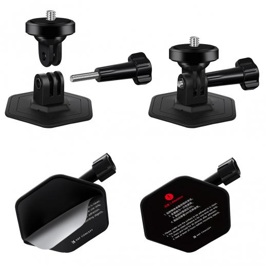K&F Concept 2Pack Supporto Alessibile Adesivo per Casco per GoPro Hero 13/12/11/10/9/8/7 Black, DJI Osmo Action 3/4/5 Pro, Insta360 X5 X4 X3 Superfici Curve Piatte Adesive