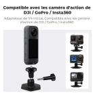 Support de casque adhésif flexible K&F Concept, pack de 3, compatible avec GoPro Hero 13/12/11/10/9/8 Max, DJI Action 5 Pro 4 3, Insta360 X5 X4 X3 Ace Pro 2, accessoires pour caméras de sport, surfaces plates et incurvées
