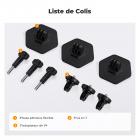 Support de casque adhésif flexible K&F Concept, pack de 3, compatible avec GoPro Hero 13/12/11/10/9/8 Max, DJI Action 5 Pro 4 3, Insta360 X5 X4 X3 Ace Pro 2, accessoires pour caméras de sport, surfaces plates et incurvées