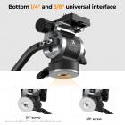 6,6 lbs/3kg kuorma ammattimaisen jalustan pään hydraulinen pään CNC-prosessi (painevalettu pikavapautuslevy) vaimennuspää musta harmaa FH-02-K&F -konsepti