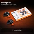 2-pak kameramonteringsklemme, super krabbeklemme med 1/4" gevindhuller til runde rør, flade overflader, skærme, LED-lys og andet fotografisk tilbehør K&F CONCEPT