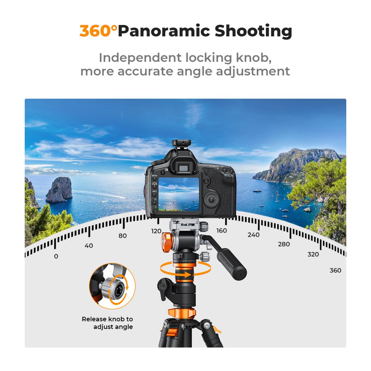 Video Fluid Head Stativhode Maks belastning 11lb/5kg, Silkemyk, Stabil Tripod Fluid Head for panorering og tilt, Arca Swiss-kompatibel væskehodefeste FH-03