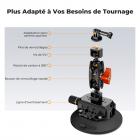 Support d'Appareil Photo à Ventouse 10,16 cm avec Bras Articulé à Double Rotule, vis d'adaptation de 3/8" à 1/4", MS45