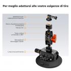 Supporto per telecamera a ventosa da 4,5" con braccio magico a doppia testa sferica, morsetto per telefono cellulare, accessori adattatore GoPro, vite adattatore da 3/8" a 1/4", MS45