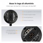 Supporto per telecamera a ventosa da 4,5" con braccio magico a doppia testa sferica, morsetto per telefono cellulare, accessori adattatore GoPro, vite adattatore da 3/8" a 1/4", MS45