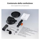 Supporto per telecamera a ventosa da 4,5" con braccio magico a doppia testa sferica, morsetto per telefono cellulare, accessori adattatore GoPro, vite adattatore da 3/8" a 1/4", MS45