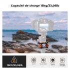 Niveleur d'appareil photo Base de nivellement de trépied Tête à trois roues pour la photographie macro Aluminium avec niveau à bulle Niveau à 3 axes avec réglage de précision de +/-5° pour tête panoramique de rotateur d'appareil photo reflex numériq