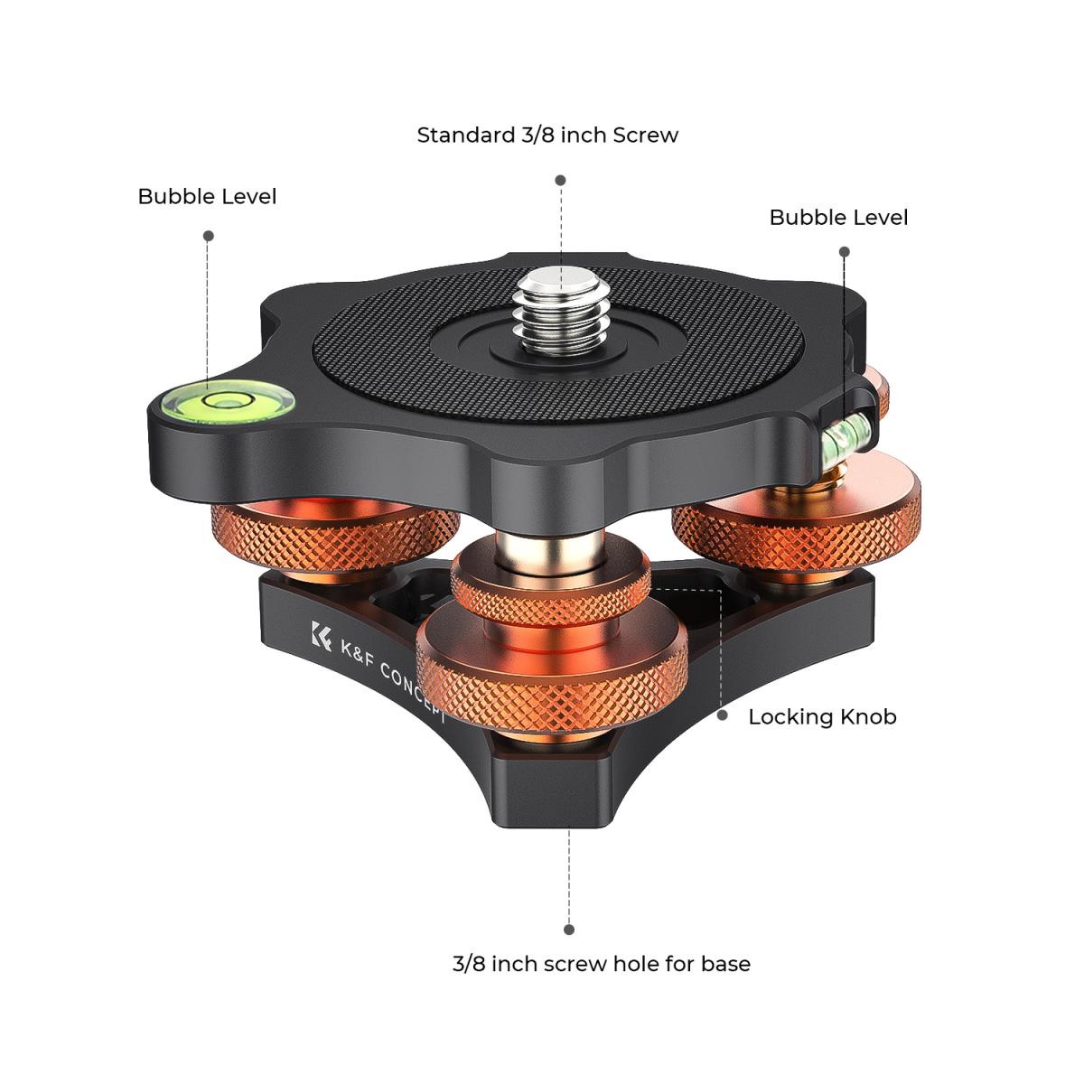 Kameran tasauslaite, kolmijalan tasausalusta, kolmipyöräinen pää makrokuvaukseen, alumiininen kuplavesivaaka, 3-akselinen vatupassi +/-5 asteen tarkkuudella DSLR-kameran pyörittäjälle, panoraamapää 1/4" - 3/8" sovitintuet