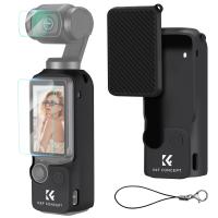 K&F Concept DJI Pocket 3 Silikonhülle, Schutzhülle Satz Displayschutzfolie Objektivfolie Displayfolie, Rutschfeste, Kratzfest Schutzhülle aus Silikon Hülle Passend für DJI OSMO Pocket 3 Zubehör