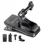 K&F Concept 360° roterende ryggsekkrem Quick Clip Mount for Hero 13/12/11/10/9/8/7/6/5/4 Svart, DJI Osmo Action 5 Pro/4/3 og annet actionkamera