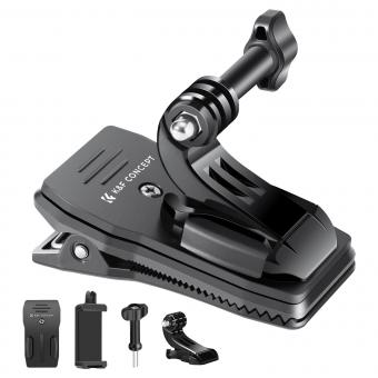 K&F Concept 360° roterende ryggsekkrem Quick Clip Mount for Hero 13/12/11/10/9/8/7/6/5/4 Svart, DJI Osmo Action 5 Pro/4/3 og annet actionkamera