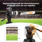 Rotule Fluide Professionnelle pour Trépied - Charge Max 10 kg, Panoramique 360°, Inclinaison de -75 ° à 90 °