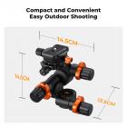 K&F Concept tripodhode med gir, 360° panorama 3-veis kulehode med hurtigutløserplate, 6 kg lastbærende for makro, stjernefotografering, kommersiell fotografering