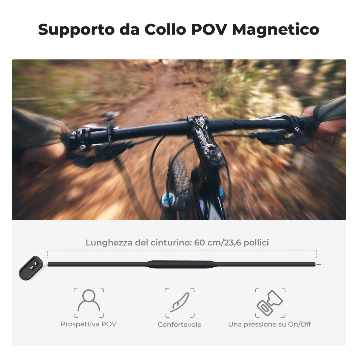 K&F Concept Supporto magnetico da collo per telecamera d'azione