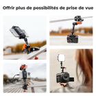 6"/15,24 cm Bras Articulé Kit Bras Magique avec Pince Super Forte – Double Rotule 360° – Capacité max. 2 KG