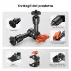 K&F Concept 6 Pollici Braccio Magico con Super Morsetto Kit, Supporto e Crab Clamp per Fotocamera da Tavolo Articolato Flessibile, con Vite da 1/4" 3/8" per Monitor/Luce/Webcam/Microfono/Action Camera