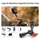 K&F Concept 6 Pollici Braccio Magico con Super Morsetto Kit, Supporto e Crab Clamp per Fotocamera da Tavolo Articolato Flessibile, con Vite da 1/4" 3/8" per Monitor/Luce/Webcam/Microfono/Action Camera