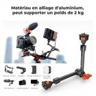 11"/27,94 cm Bras Articulé Kit Bras Magique avec Pince Super Forte – Double Rotule 360° – Capacité max. 2 KG