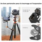 11"/27,94 cm Bras Articulé Kit Bras Magique avec Pince Super Forte – Double Rotule 360° – Capacité max. 2 KG