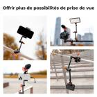 11"/27,94 cm Bras Articulé Kit Bras Magique avec Pince Super Forte – Double Rotule 360° – Capacité max. 2 KG