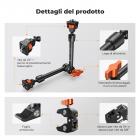 K&F CONCEPT 11 Pollici Braccio Magico con Super Morsetto Kit, Supporto e Crab Clamp per Fotocamera da Articolato Flessibile, con Vite da 1/4" 3/8" per Monitor/Luce/Webcam/Microfono/Action Camera
