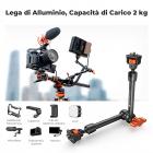 K&F CONCEPT 11 Pollici Braccio Magico con Super Morsetto Kit, Supporto e Crab Clamp per Fotocamera da Articolato Flessibile, con Vite da 1/4" 3/8" per Monitor/Luce/Webcam/Microfono/Action Camera