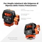 K&F Concept Supporto per Monitor con Freddo Shoe, Regolazione Bidirezionale, Girevole a 360° e Inclinabile a 180°, Leggero con Perni Retrattili di Posizionamento Rimbalzanti per Monitor 5" e 7" etc
