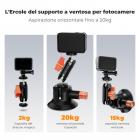 K&F Concept 3“ Supporto Fotocamera a Ventosa con Braccio Magico a Testa Sferica, Supporto a Ventosa dell'Auto con Fori per ARRI 1/4" 3/8" Compatibile con GoPro, Insta360 X5, Action 5 Pro, Telefono