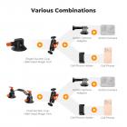 3" sugekopmonteringssæt til kamera med 360° kuglehoved. Kraftigt kameramonteringssæt til bilforrude, motorhjelm og sidepanel. Kompatibel med GoPro, DJI, Insta360, DSLR-kameraer og telefoner. K&F CONCEPT.