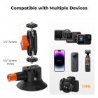 3" sugekopmonteringssæt til kamera med 360° kuglehoved. Kraftigt kameramonteringssæt til bilforrude, motorhjelm og sidepanel. Kompatibel med GoPro, DJI, Insta360, DSLR-kameraer og telefoner. K&F CONCEPT.