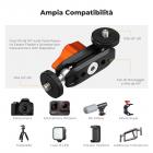 K&F Concept Braccio a Doppia Sfera, Mini Braccio Snodabile con Vite 1/4"-20, Testa a Sfera Girevole 360°, Brazo in Lega di Alluminio per Montaggio Fotocamera, Luce, Microfono, Monitor
