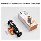 K&F Concept Braccio a Doppia Sfera, Mini Braccio Snodabile con Vite 1/4"-20, Testa a Sfera Girevole 360°, Brazo in Lega di Alluminio per Montaggio Fotocamera, Luce, Microfono, Monitor