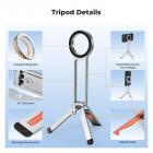 K&F CONCEPT Magnetisk Telefonstativ, 23N Stærk Magnetisk Ministativ Aluminiumslegering Lomme Selfiestang, Mag Sikker Telefonholder Kompatibel med iPhone 17 16 15 14 13 12-serien (Sølv)