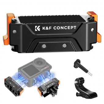K&F Concept DJI Osmo Action 3/4/5 Pro Magnetische Schnellwechsel Adapterhalterung, Halterungserweiterung aus Aluminiumlegierung mit 1/4 Schraubenloch/Adapteranschluss für Osmo Action 3/4/5 Pro/360 Zubehör