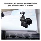 K&F Concept Supporto a Ventosa per DJI Osmo Pocket 3, Supporto per Parabrezza e Cruscotto dell'auto per GoPro Hero 13/12/11/10/9 Nero, DJI Osmo Action 3/4/5 Pro, Insta 360 X5/X4 Accessori