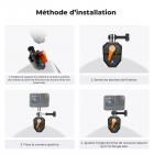 Pince de fixation pour pare-brise K&F Concept pour GoPro Hero 13, 12, 11, 10, 9, support de caméra d'action moto pour DJI Osmo Action 5, 4, 3, pour Insta360 X5, X4, Ace Pro, accessoires moto