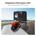 K&F Concept Supporto per Parabrezza Moto per GoPro Hero 13/12/11/10/9 Nero, Morsetto per Videocamera in Lega di Alluminio con Adattatore da 1/4" per DJI Osmo Action 3/4/5 Pro Insta360 X5/X4
