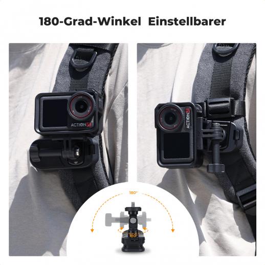 xocome Osmo Action 5 Sportcameratas, PU-leer, draagbare opslag, schoudertas, koffer, reistas voor DJI Osmo Action 5/Action 4/Action 3 sportcamera- accessoires, zwart, Schoudertas