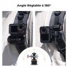 Support magnétique pour sac à dos K&F Concept pour DJI Osmo Action 5 Pro, support de caméra d'action pivotant à 180° à dégagement rapide pour Go Pro Hero 13 12 11 10 9 Black, Osmo Action 3/4, Insta360 X5 X4 X3, Ace Pro 2