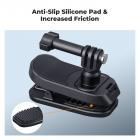 K&F Concept Magnetisk Ryggsekkfeste for DJI Osmo Action 5 Pro, 180° Svingbar Hurtigutløsende Actionkameraholder for GoPro Hero 13 12 11 10 9 Svart, Osmo Actoin 3/4, Insta360 X5 X4 X3, Ace Pro 2