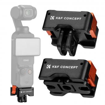 K&F Concept 2Pack Supporto Adattatore a Sgancio Rapido per DJI Osmo Pocket 3 Create Combo, Supporto per Treppiede con Standard Arca-Swiss, con Foro per Vite 1/4/dito Pieghevole