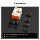 2-pakning hurtigutløseradapterfeste for DJI Osmo Pocket 3 Create Combo, stativfeste passer til Arca-Swiss Standard, med 1/4 skruehull/foldbar finger, brakett i aluminiumslegering