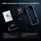 K&F Concept Camera Cage per Insta360 X5, custodia protettiva in lega di alluminio resistente con manopola di sgancio rapido, supporti per slitta a freddo integrati e 1/4