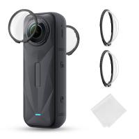 Protectores de lente premium K&F Concept compatibles con Insta360 X5, cubierta protectora de lente de vidrio óptico templado de alta transparencia, kit de reemplazo de tapa antirrayas con revestimiento múltiple para accesorios Insta360 X5