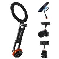 Support magnétique pour téléphone K&F CONCEPT avec griffe porte-accessoire, adaptateur rotatif et réglable, compatible avec iPhone 16/15/14/13, surveillance de caméra, trépieds et stabilisateurs.
