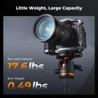 K&F CONCEPT 36 mm stativkuglehoved, 8 kg kraftigt hoved med aftageligt håndtag og vippebegrænser, Arca Swiss kuglehovedmontering med hurtigudløser + 360° panorama til spejlløse kameraer og DSLR'er