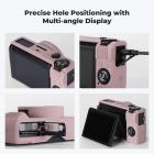 Étui de protection en silicone violet avec film protecteur d'écran pour Canon G7X III, anti-rayures et antichoc.
