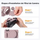Étui de protection en silicone violet avec film protecteur d'écran pour Canon G7X III, anti-rayures et antichoc.