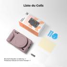 Étui de protection en silicone violet avec film protecteur d'écran pour Canon G7X III, anti-rayures et antichoc.